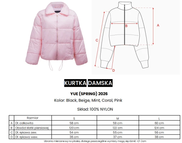 Kurtka damska OLAVOGA YUE SPRING 2026 koral - maWer Fashion