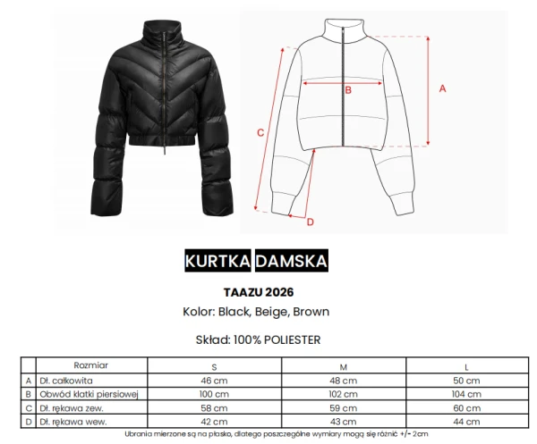 Kurtka damska OLAVOGA TAAZU 2026 brąz - maWer Fashion