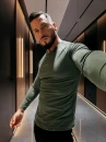 Longsleeve bluzka męska OLAVOGA MIRE 2026 olivka - maWer Fashion