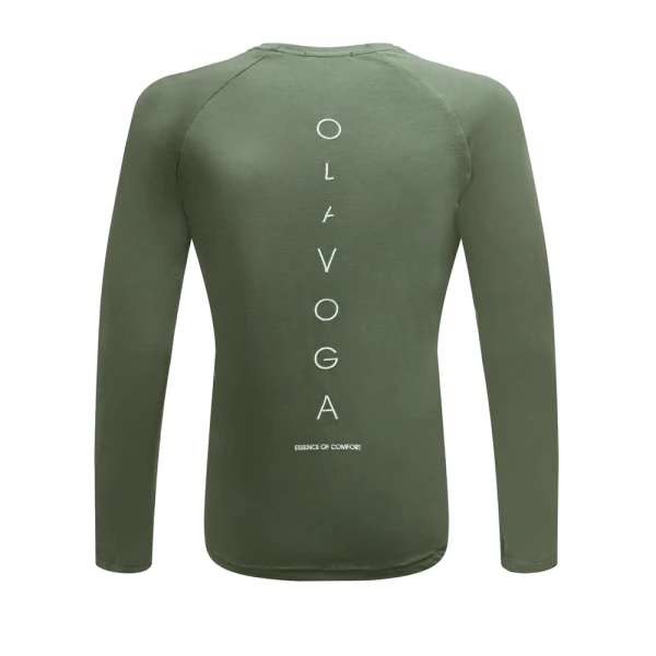 Longsleeve bluzka męska OLAVOGA MIRE 2026 olivka - maWer Fashion