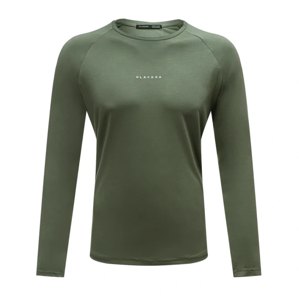 Longsleeve bluzka męska OLAVOGA MIRE 2026 olivka - maWer Fashion