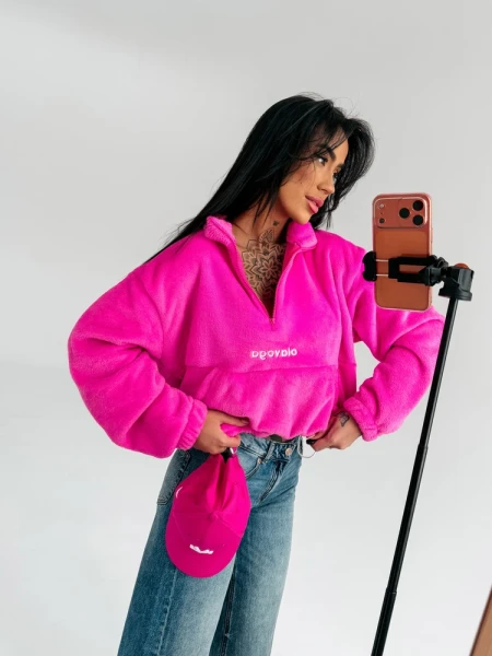 Bluza damska polar OLAVOGA EMINO 2026 fuksja - maWer Fashion