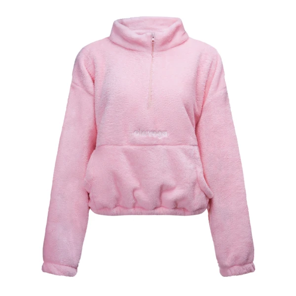 Bluza damska polar OLAVOGA EMINO 2026 pudrowy róż - maWer Fashion