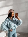 Bluza damska polar OLAVOGA EMINO 2026 błękit - maWer Fashion