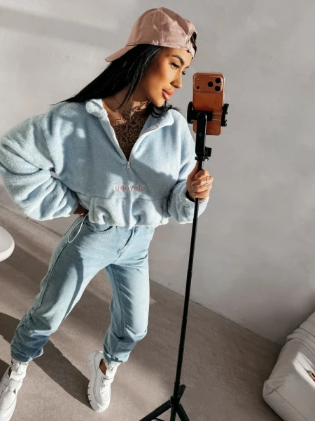 Bluza damska polar OLAVOGA EMINO 2026 błękit - maWer Fashion