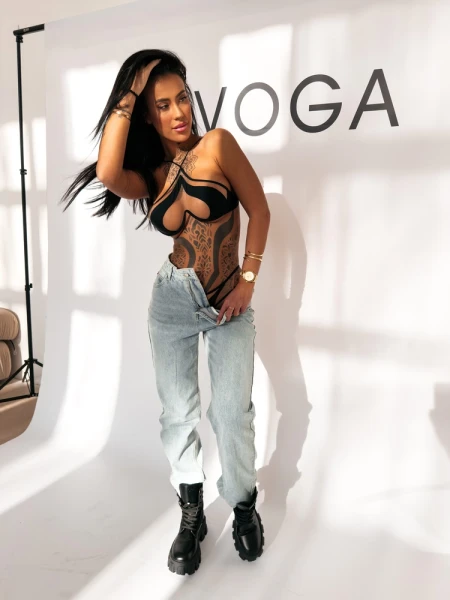 Spodnie damskie jeansy OLAVOGA SKYLINE 2026 ciemny jeans - maWer Fashion