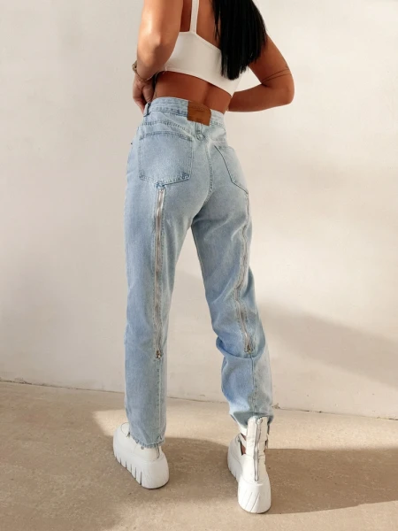 Spodnie damskie jeansy OLAVOGA SKYLINE 2026 jasny jeans - maWer Fashion
