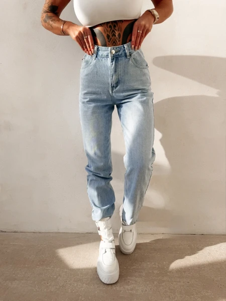 Spodnie damskie jeansy OLAVOGA SKYLINE 2026 jasny jeans - maWer Fashion