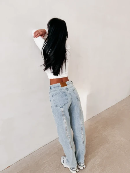 Spodnie damskie jeansy OLAVOGA SKYLINE 2026 jasny jeans - maWer Fashion