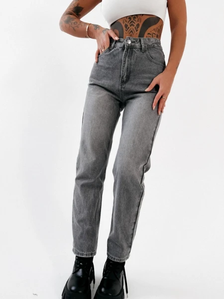 Spodnie damskie jeansy OLAVOGA SKYLINE 2026 szare - maWer Fashion