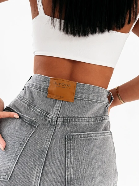 Spodnie damskie jeansy OLAVOGA SKYLINE 2026 szare - maWer Fashion