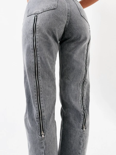 Spodnie damskie jeansy OLAVOGA SKYLINE 2026 szare - maWer Fashion