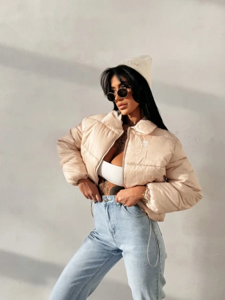 Kurtka damska OLAVOGA YUE SPRING 2026 beżowa - maWer Fashion