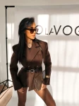 Marynarka damska OLAVOGA HUSH 2026 brąz - maWer Fashion