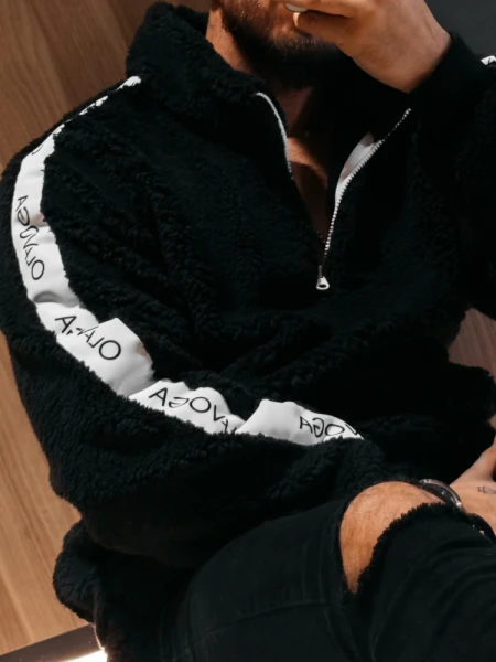 Bluza męska polar OLAVOGA SETTLINE 2026 czarny - maWer Fashion