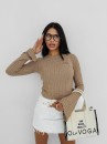Sweter damski OLAVOGA ZIRRA 2025 brązowy - maWer Fashion