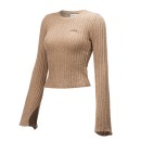 Sweter damski OLAVOGA ZIRRA 2025 brązowy - maWer Fashion