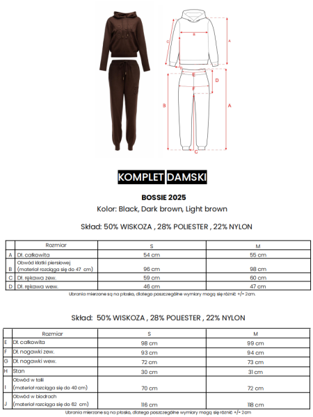 Komplet damski OLAVOGA BOSSIE 2025 jasny brąz - maWer Fashion
