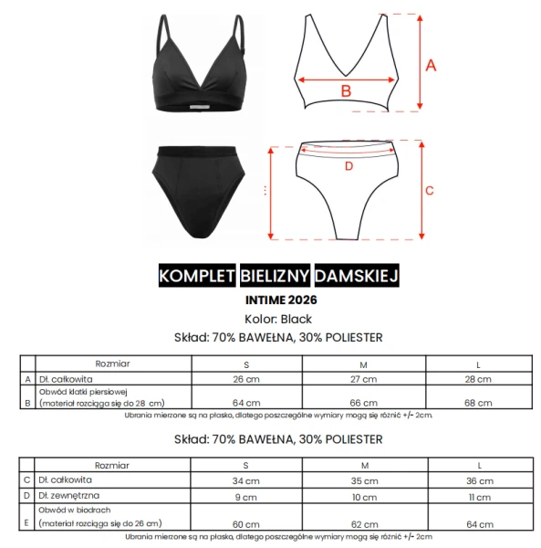 Komplet bielizna damska OLAVOGA INTIME 2026 czarna - maWer Fashion