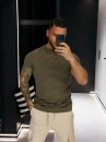 T-shirt męski OLAVOGA SKYJUE 2026 khaki - maWer Fashion