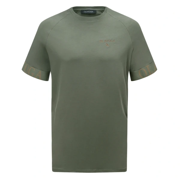 T-shirt męski OLAVOGA SKYJUE 2026 khaki - maWer Fashion