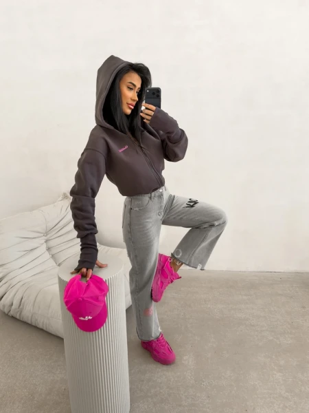 Bluza damska OLAVOGA LUMINK 2026 ciemny szary - maWer Fashion