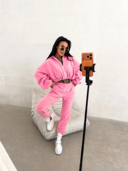 Komplet damski OLAVOGA COZIER 2026 pudrowy róż - maWer Fashion