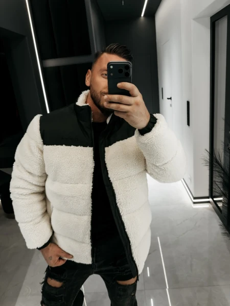 Kurtka męska OLAVOGA VAAS 2026 czarny ecru - maWer Fashion