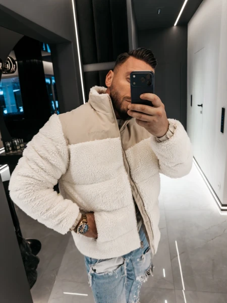 Kurtka męska OLAVOGA VAAS 2026 beż ecru - maWer Fashion