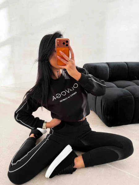 Polarowy komplet damski OLAVOGA LENTO 2026 czarny - maWer Fashion