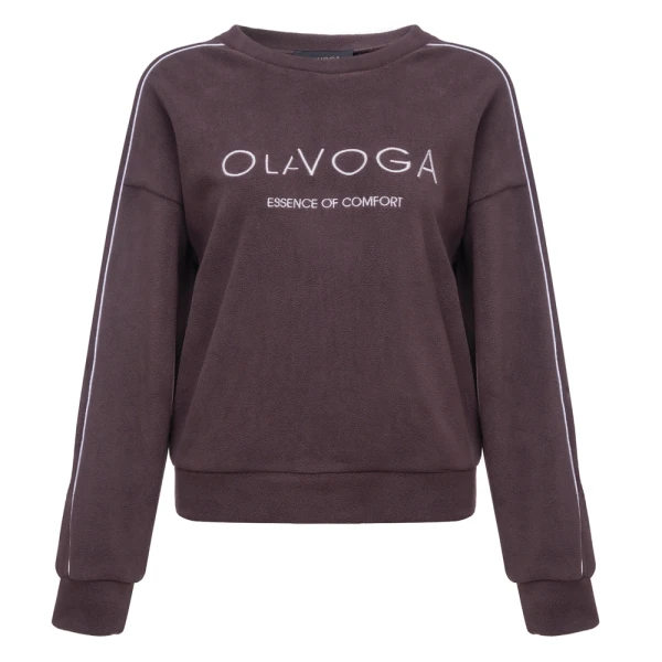 Polarowy komplet damski OLAVOGA LENTO 2026 brąz - maWer Fashion