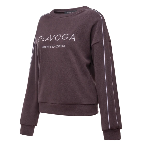 Polarowy komplet damski OLAVOGA LENTO 2026 brąz - maWer Fashion