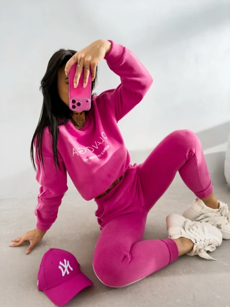 Polarowy komplet damski OLAVOGA LENTO 2026 fuksja - maWer Fashion