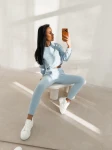 Polarowy komplet damski OLAVOGA LENTO 2026 błękit - maWer Fashion
