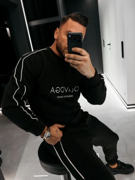 Polarowy komplet męski OLAVOGA LENTO MEN 2026 czarny - maWer Fashion