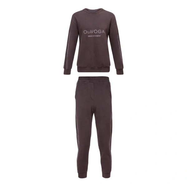 Polarowy komplet męski OLAVOGA LENTO MEN 2026 brąz - maWer Fashion