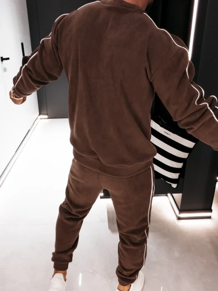 Polarowy komplet męski OLAVOGA LENTO MEN 2026 brąz - maWer Fashion