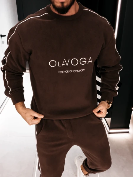 Polarowy komplet męski OLAVOGA LENTO MEN 2026 brąz - maWer Fashion