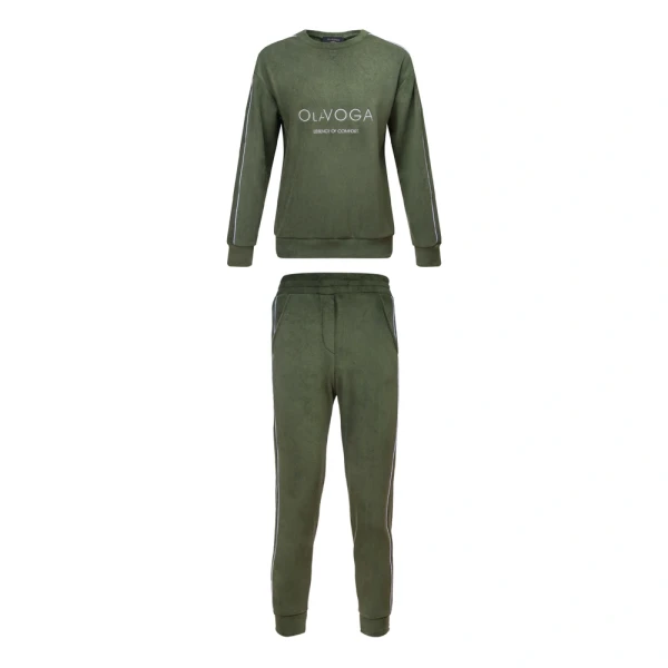 Polarowy komplet męski OLAVOGA LENTO MEN 2026 zielony - maWer Fashion