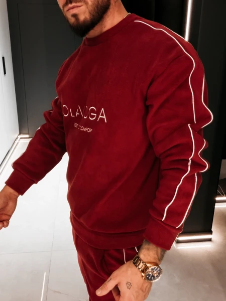 Polarowy komplet męski OLAVOGA LENTO MEN 2026 bordowy - maWer Fashion