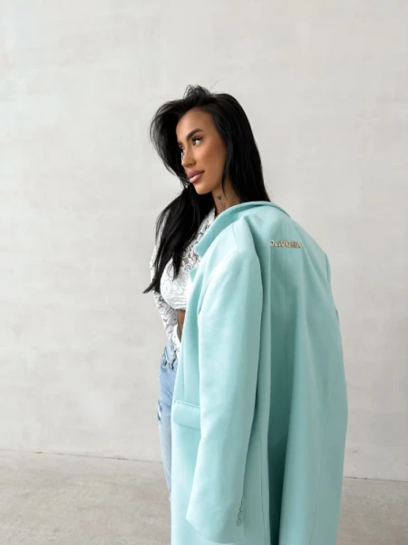 Płaszcz damski OLAVOGA FONAJ 2026 mięta - maWer Fashion