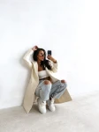 Płaszcz damski OLAVOGA FONAJ 2026 ecru - maWer Fashion