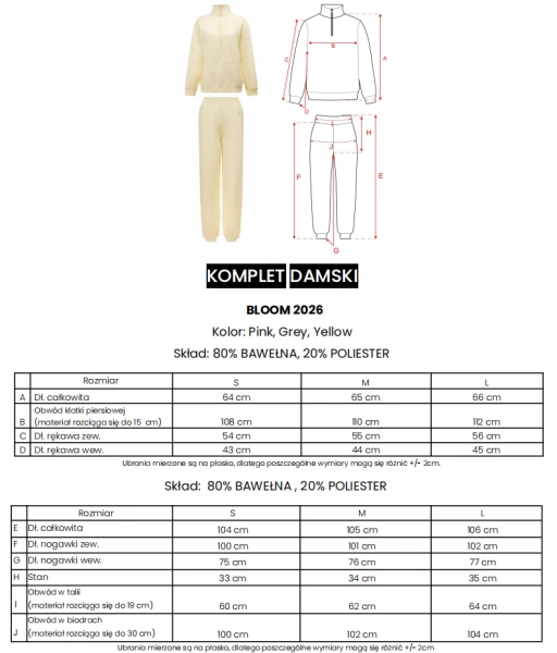 Komplet damski OLAVOGA BLOOM 2026 żółty - maWer Fashion