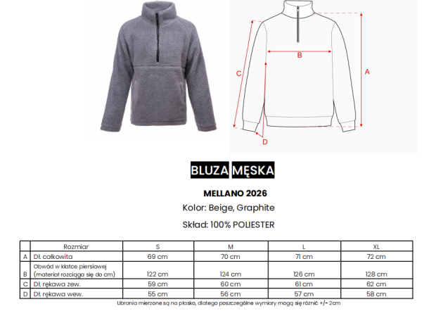 Bluza męska OLAVOGA MELLANO 2026 grafit - maWer Fashion