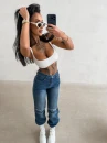 Spodnie damskie OLAVOGA DAKEN 2026 ciemny jeans -maWer Fashion