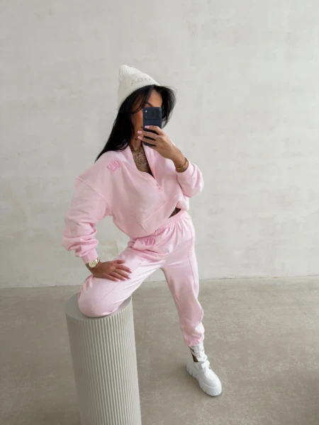 Komplet damski OLAVOGA BLOOM 2026 pudrowy róż - maWer Fashion