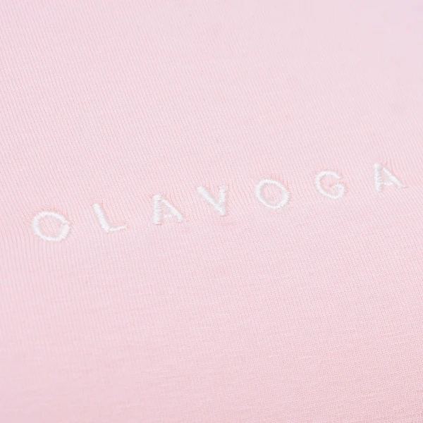 T-shirt damski OLAVOGA LIVA pudrowy róż 2026 - maWer Fashion