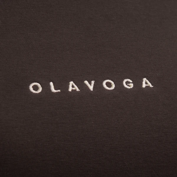 T-shirt damski OLAVOGA LIVA 2026 brąz - maWer Fashion