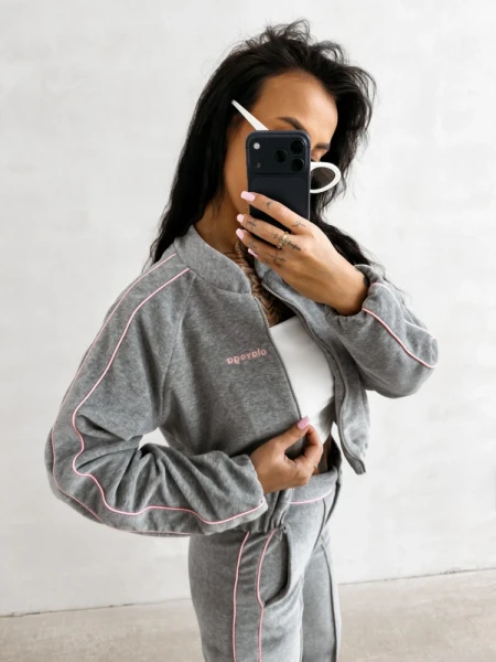 Bomberka kurtka damska OLAVOGA ELVIA 2026 szara - maWer Fashion