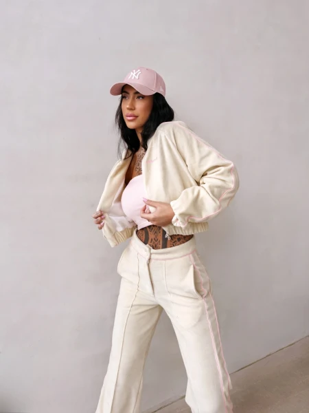Bomberka kurtka damska OLAVOGA ELVIA 2026 kremowa - maWer Fashion